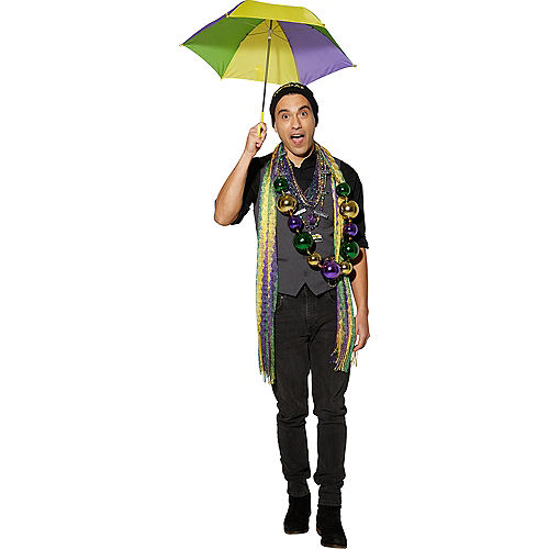 Gold, Green & Purple Mardi Gras Umbrella Image #2