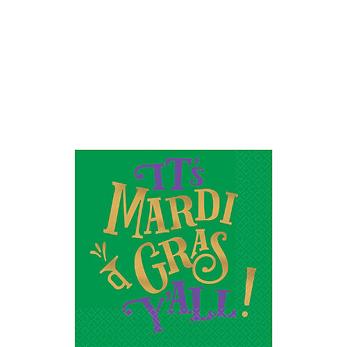 Nav Item for Good Times Mardi Gras Beverage Napkins 16ct Image #1
