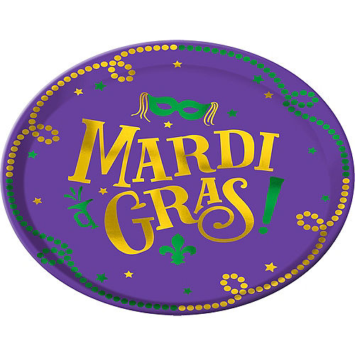 Good Times Mardi Gras Round Platter Image #1