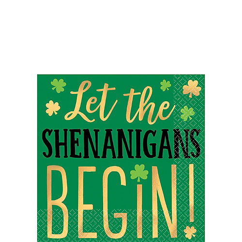 Shenanigans St. Patrick's Day Beverage Napkins 16ct Image #1