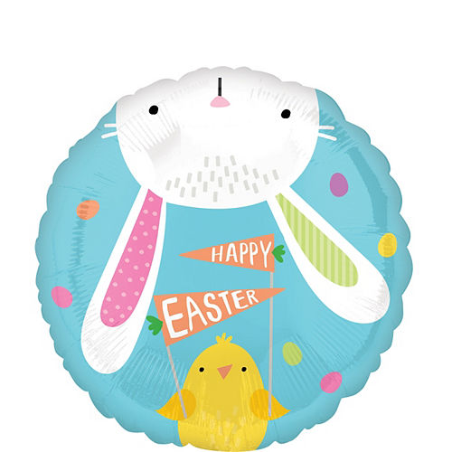 Hello Bunny Easter Balloon, 17in Image #1