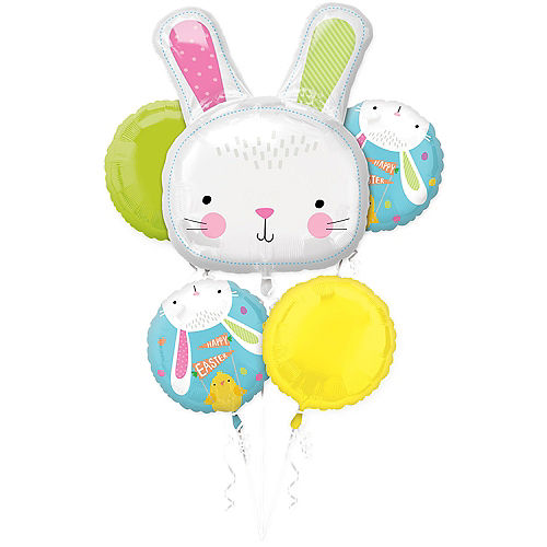 Hello Bunny Balloon Bouquet 5pc Image #1