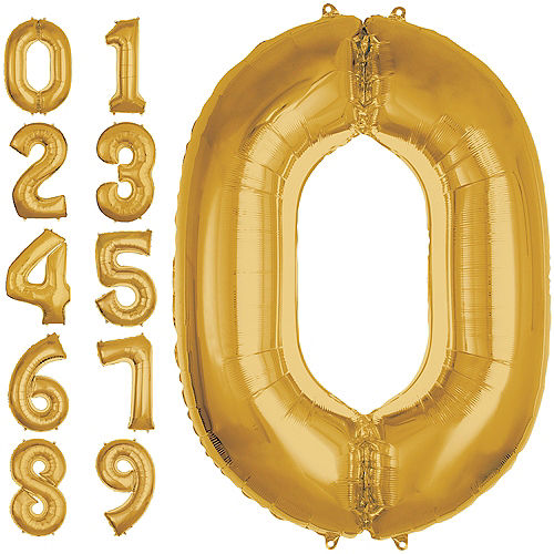 50in Gold Number Balloon (0) Image #1