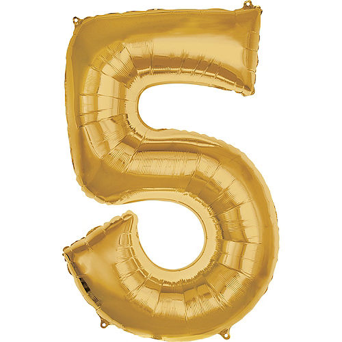 50in Gold Number Balloon (5) Image #1