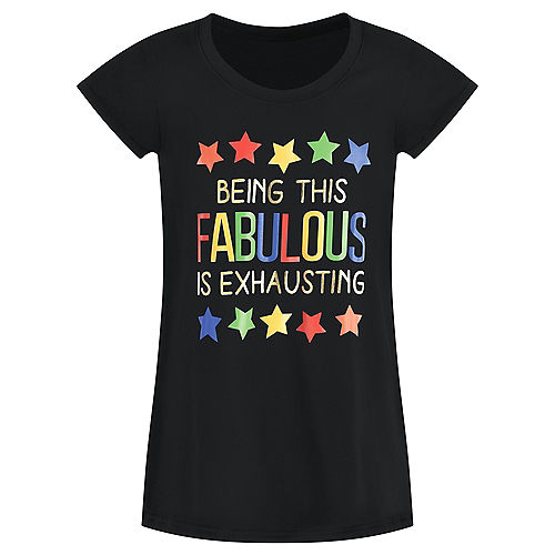 Adult Fabulous Rainbow Star Sleep Shirt Image #1