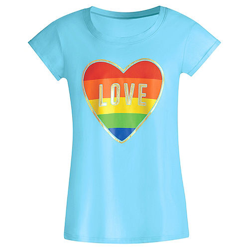 Nav Item for Adult Rainbow Heart Love Sleep Shirt Image #1