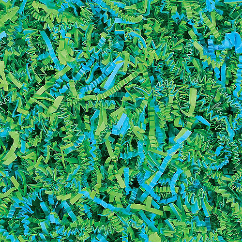 Green & Blue Paper Easter Grass Strips Image #1