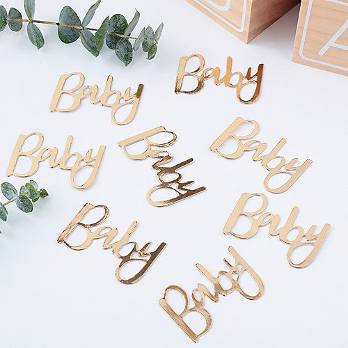 Ginger Ray Metallic Gold Baby Table Confetti Image #1