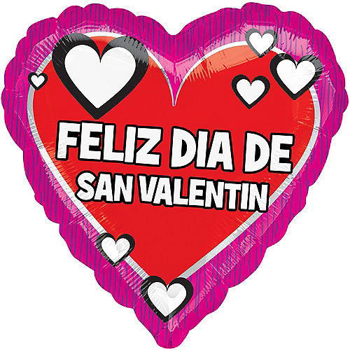 Nav Item for Dia de San Valentin Heart Balloon, 17in Image #1