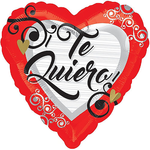 Nav Item for Red Te Quiero Heart Balloon, 17in Image #1