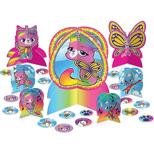 Rainbow Butterfly Unicorn Kitty Table Decorating Kit 31pc Image #1