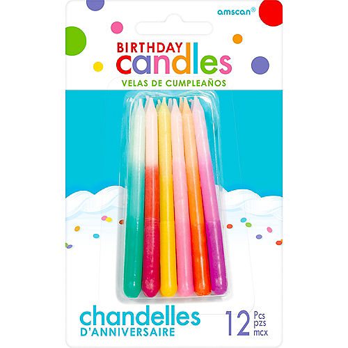 Nav Item for Multicolor Ombre Birthday Candles 12ct Image #1