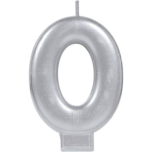 Nav Item for Silver Number 0 Birthday Candle Image #1