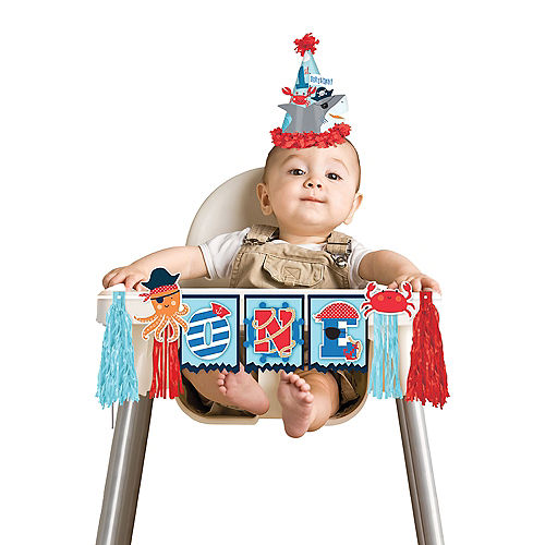 Nav Item for Pirate Shark 1st Birthday High Chair Decoration Image #1
