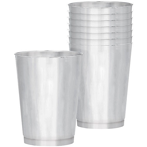 Silver Plastic Cups 30ct Image #1