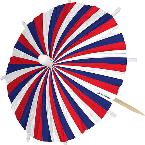 Nav Item for Jumbo Patriotic Red, White & Blue Umbrella Picks 24ct Image #3