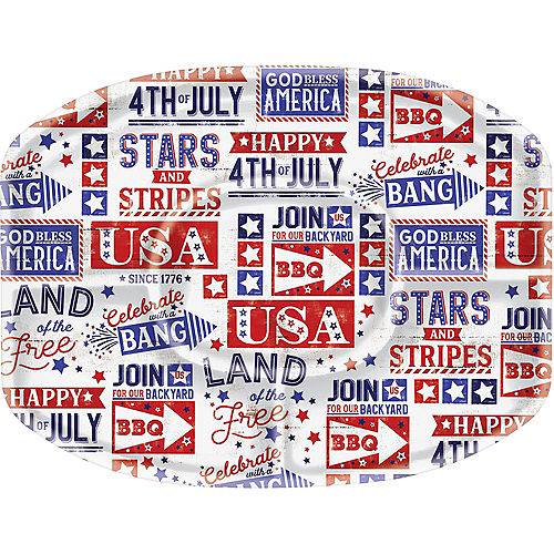Patriotic Red, White & Blue 4th of July Sectional Platter Image #1