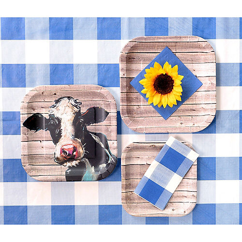 Blue & White Plaid Table Cover Image #3