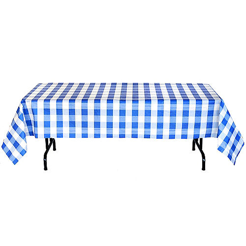 Blue & White Plaid Table Cover Image #4