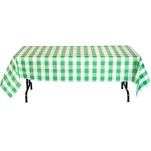 Green & White Plaid Table Cover Image #4