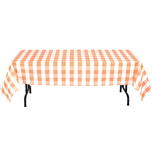 Orange & White Plaid Table Cover Image #2