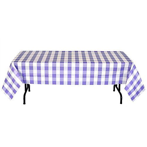 Purple & White Plaid Table Cover Image #2