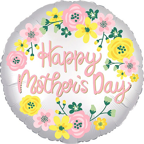 Floral Satin Mother's Day Balloon, 18in Image #1