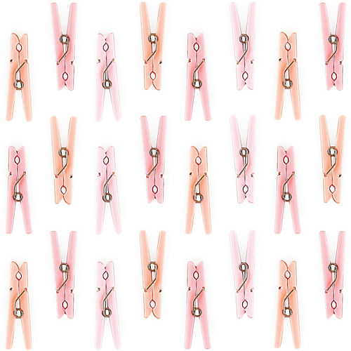 Mini Pink Clothespin Baby Shower Favor Charms 24ct Image #1