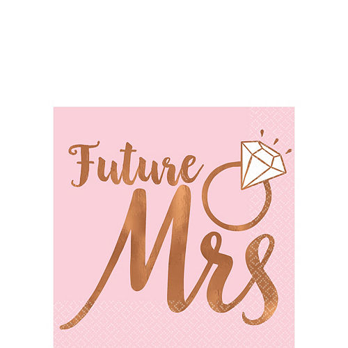 Nav Item for Blush & Rose Gold Future Mrs. Beverage Napkins 16ct Image #1