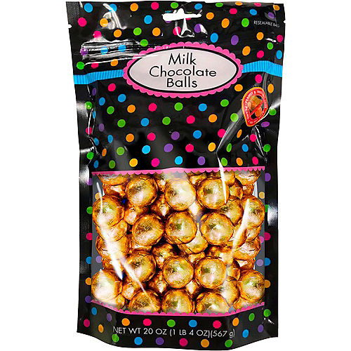 Gold Milk Chocolate Balls 1.25lb | Party City