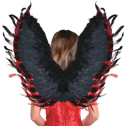 Nav Item for Red-Tipped Black Feather Wings Image #1