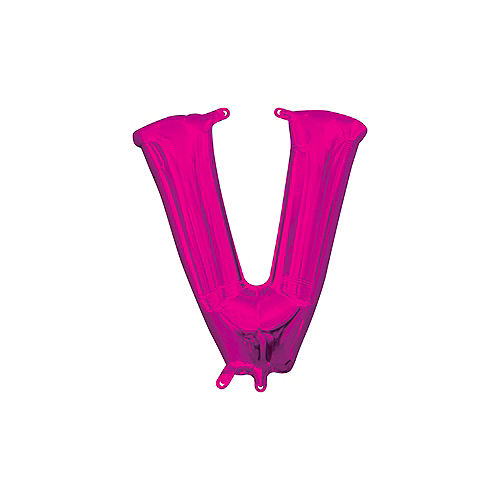 13in Air-Filled Bright Pink Letter Balloon (V) Image #1