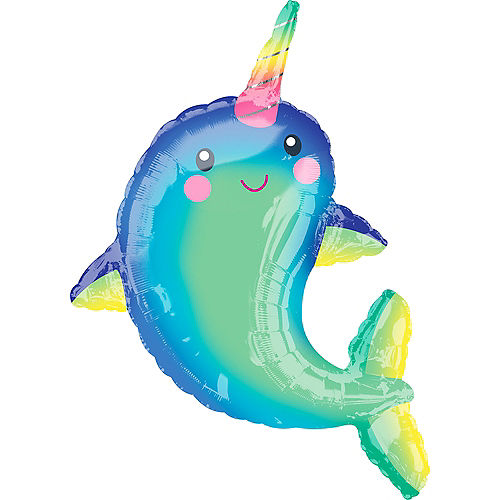 Giant Happy Narwhal Balloon Image #1