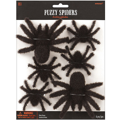 Nav Item for Black Fuzzy Spiders 6ct Image #2