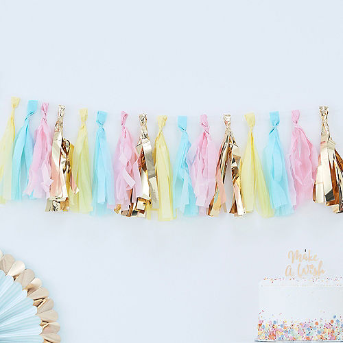 Ginger Ray Gold and Pastel Tassel Garland Image #1