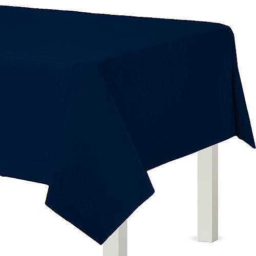 True Navy Blue Plastic Table Cover Image #1