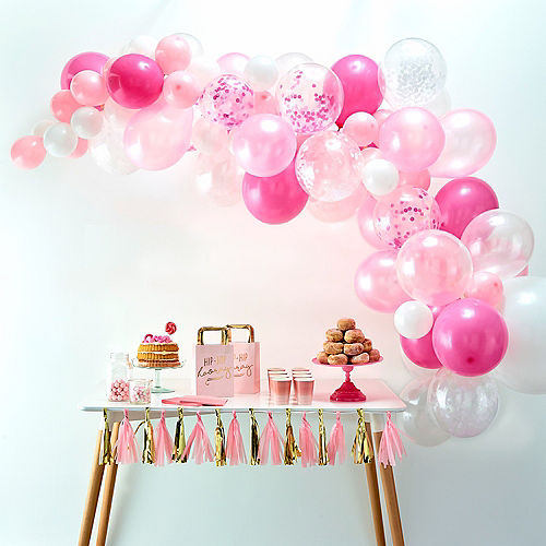 Air-Filled Ginger Ray Pink Balloon Arch Kit 72pc Image #1
