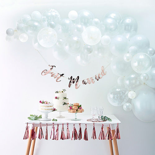 Air-Filled Ginger Ray White Balloon Arch Kit 71pc Image #1