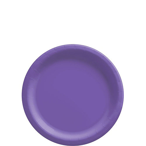 Purple Paper Tableware Kit for 50 Guests Image #2