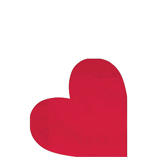 Nav Item for Red Heart-Shaped Paper Lunch Napkins, 6.4in, 16ct - Cross My Heart Image #1