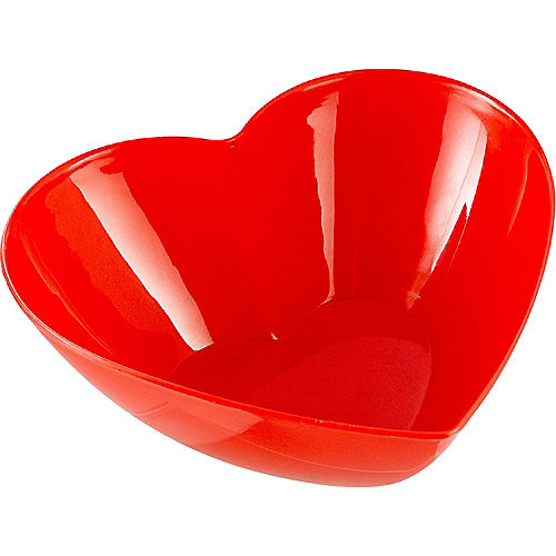 Red Plastic Heart Bowl Image #1