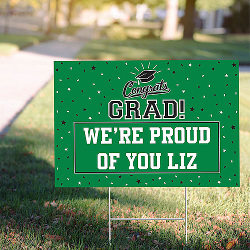 Custom Green Graduation Yard Sign Image #1