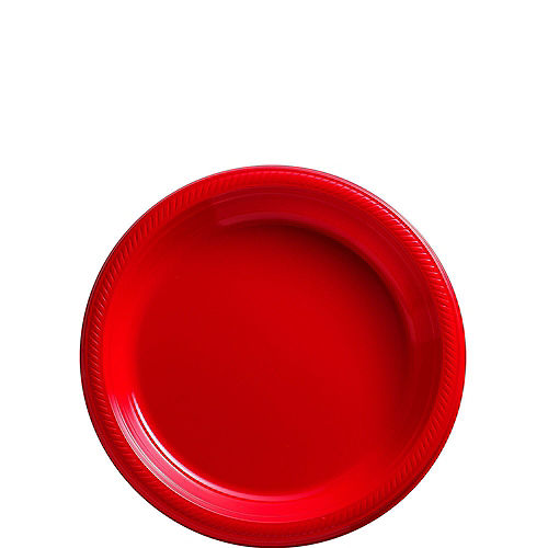 Red Plastic Tableware Kit for 20 Guests Image #2