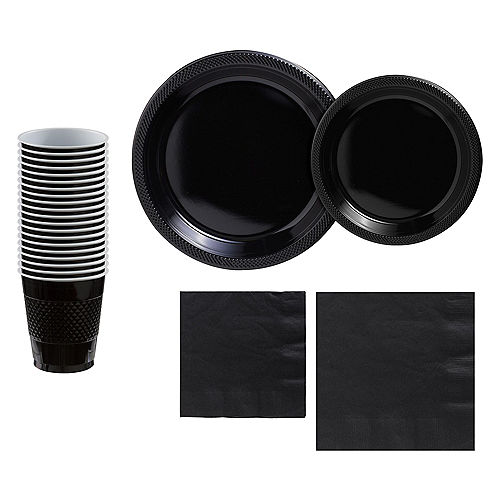 Nav Item for Black Plastic Tableware Kit for 20 Guests Image #1
