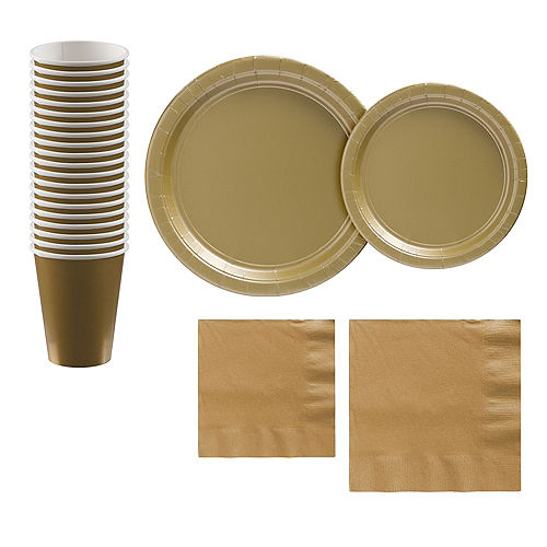 Gold Paper Tableware Kit for 20 Guests Image #1