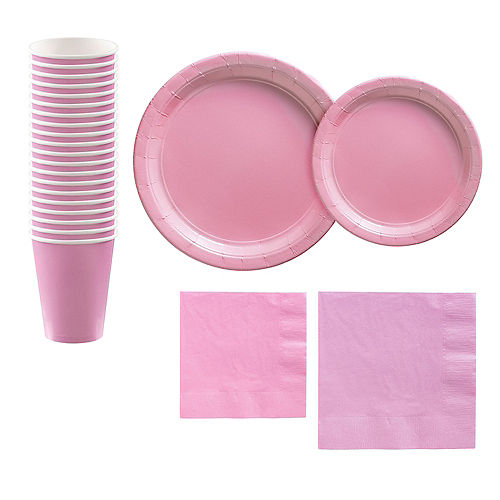Pink Paper Tableware Kit for 20 Guests Image #1