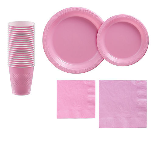Nav Item for Pink Plastic Tableware Kit for 20 Guests Image #1