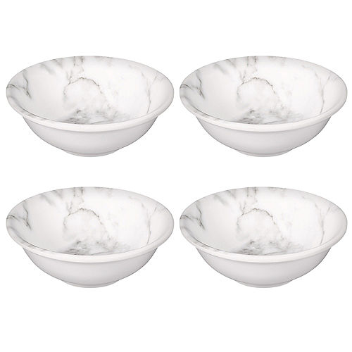 Nav Item for Faux White Marble Melamine Serving Bowls, 4.5in, 4ct Image #1