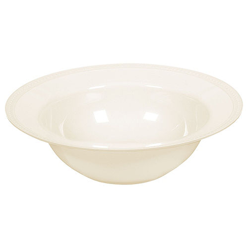 Creamy White Melamine Beaded Serving Bowl Image #1