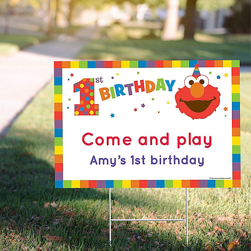 Custom Elmo 1st Birthday Yard Sign Image #1